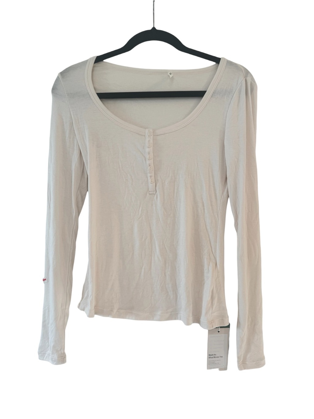 NWT HALARA Long Sleeve Henley Top CALL OUT ON SLEEVE